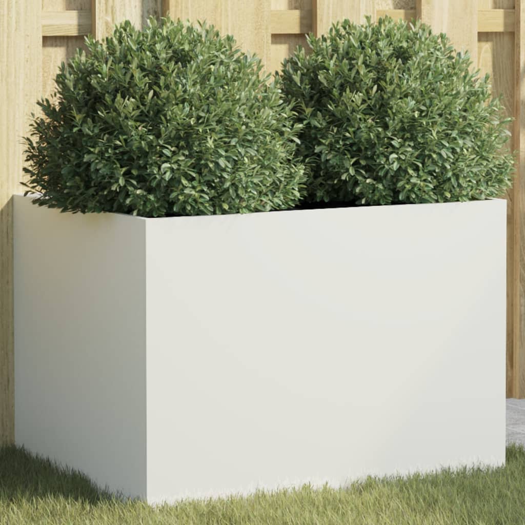 Vidaxx Pflanzgefäß 62x47x46 cm Stahl weiß