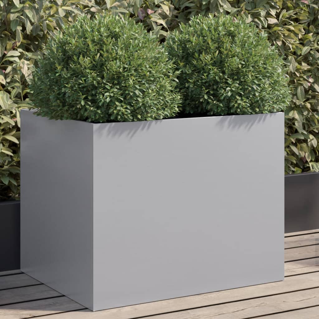 Vidaxl plantenbak 62x47x46 cm gegalvaniseerd staal zilverkleurig