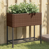 VidaXL Pflanzgefäße mit Regal 2 Stk. 70x28x70 Polyrattan braun