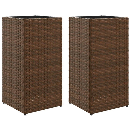 Vidaxx Pflanzgefäße 2 Stk. 30x30x60 cm Polyrattan braun