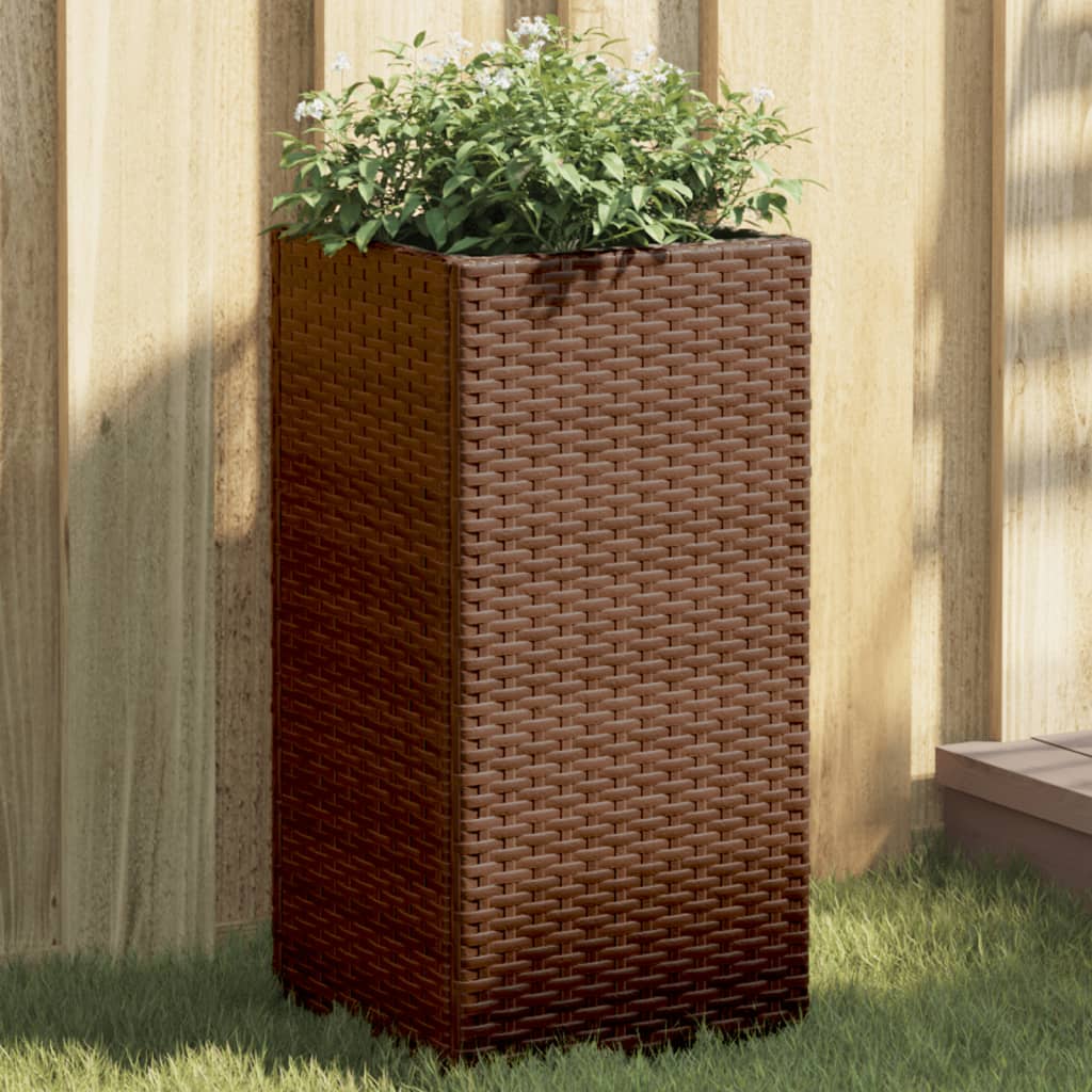 Vidaxl Planters 2 St 30x30x60 cm Poly Rattan Brown