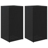 Vidaxl Planters 2 ST 40x40x80 cm Poly Rattan Black