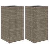 Vidaxl Planters 2 St 40x40x80 cm poli rattan siva