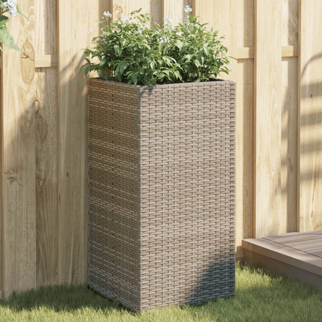 Vidaxl Planters 2 St 40x40x80 cm Poly Rattan Grey