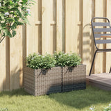 Vidaxl Planters 2 ST 36X30X32 CM Poly Rattan Grey