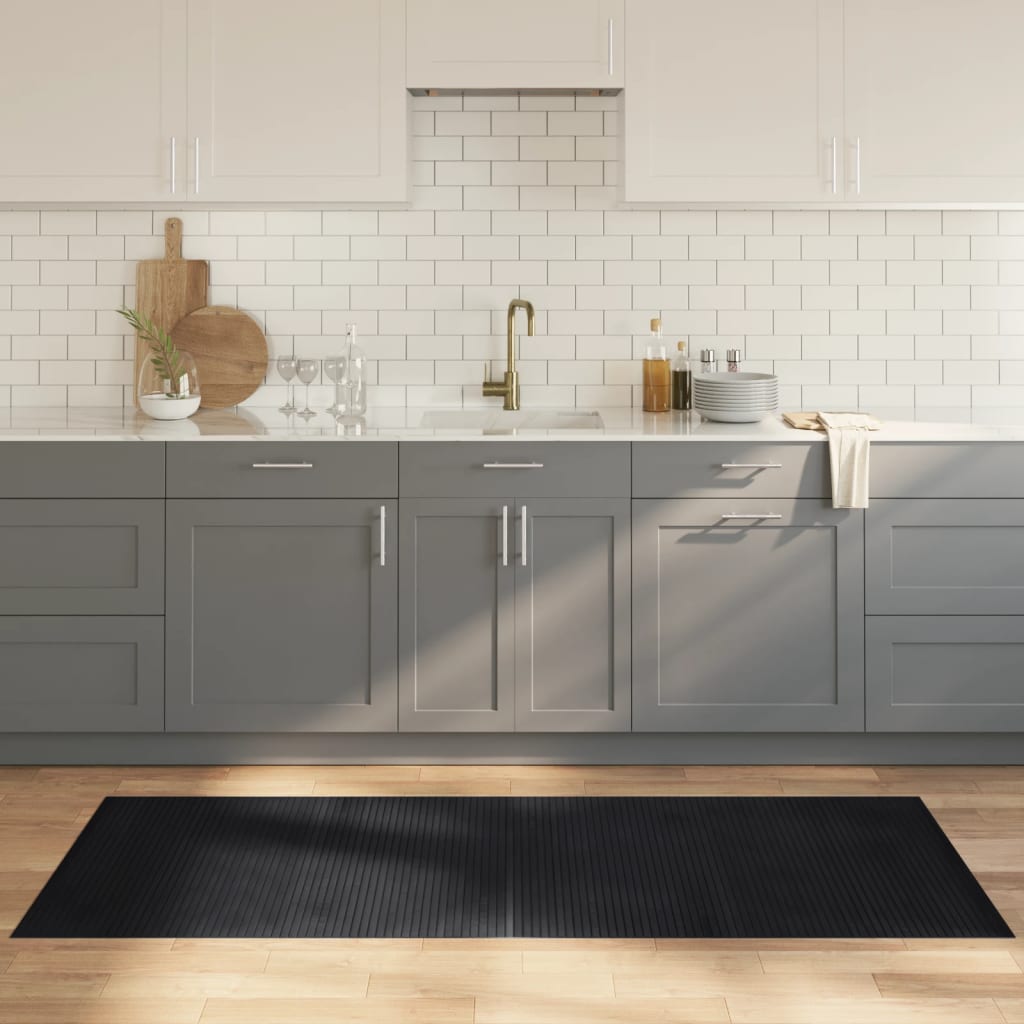 Vidaxl vloerkleed rechthoekig 80x200 cm bamboe zwart