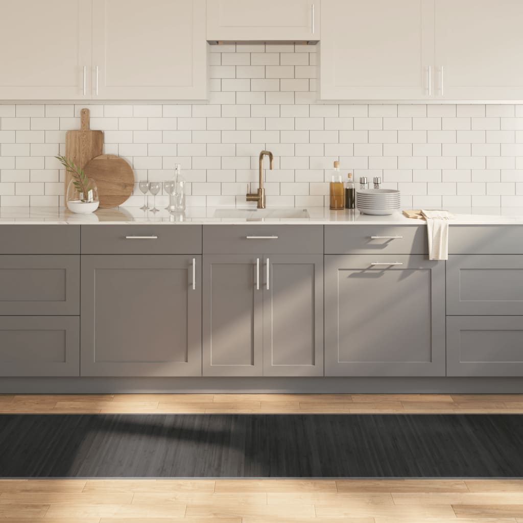 Vidaxx rechteckiger Teppich 70x400 cm Bambusgrau