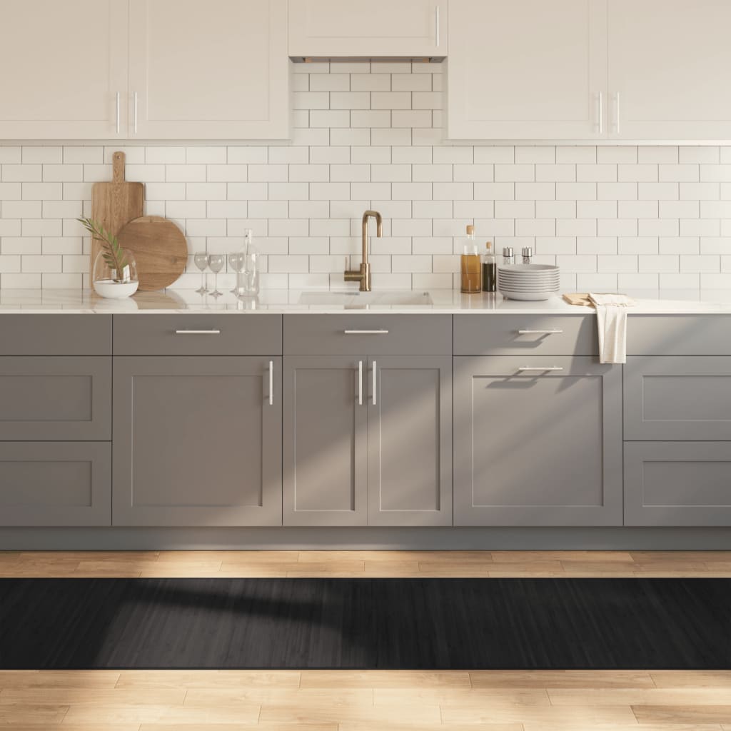 Vidaxx rechteckiger Teppich 70x500 cm Bambus schwarz