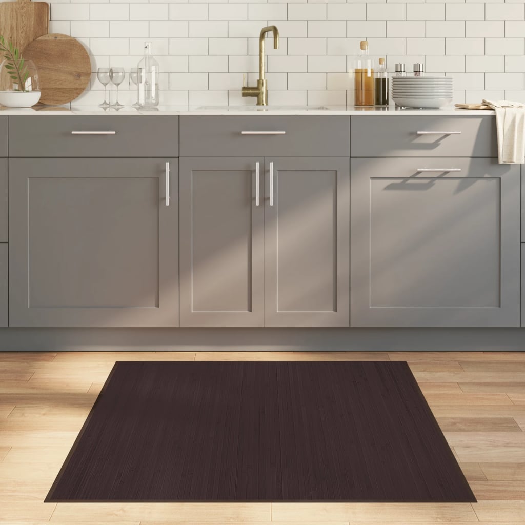 Vidaxx Teppich quadratisch 100x100 cm Bambus dunkelbraun