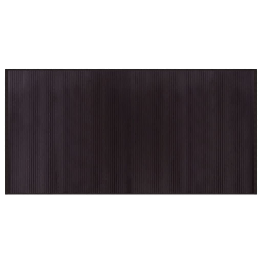 Vidaxl Rug Rectangular 100x200 cm Bamboo Dark Brown