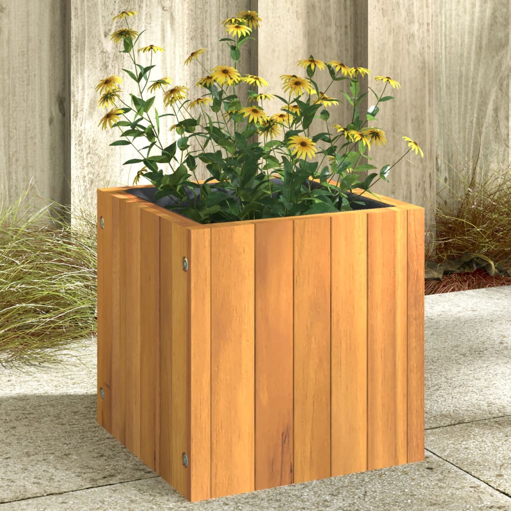 Vidaxl Planter 25x25x25 cm Solid Acaciahout