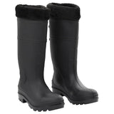 Vidaxl Regenstiefel mit abnehmbaren Socken Größe 38 PVC schwarz