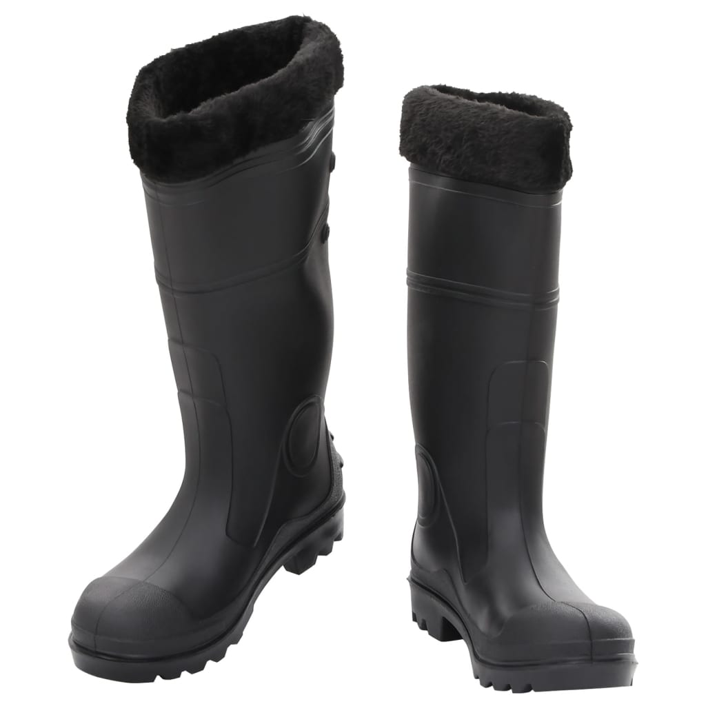 Vidaxl Rain boots with removable socks size 38 PVC Black