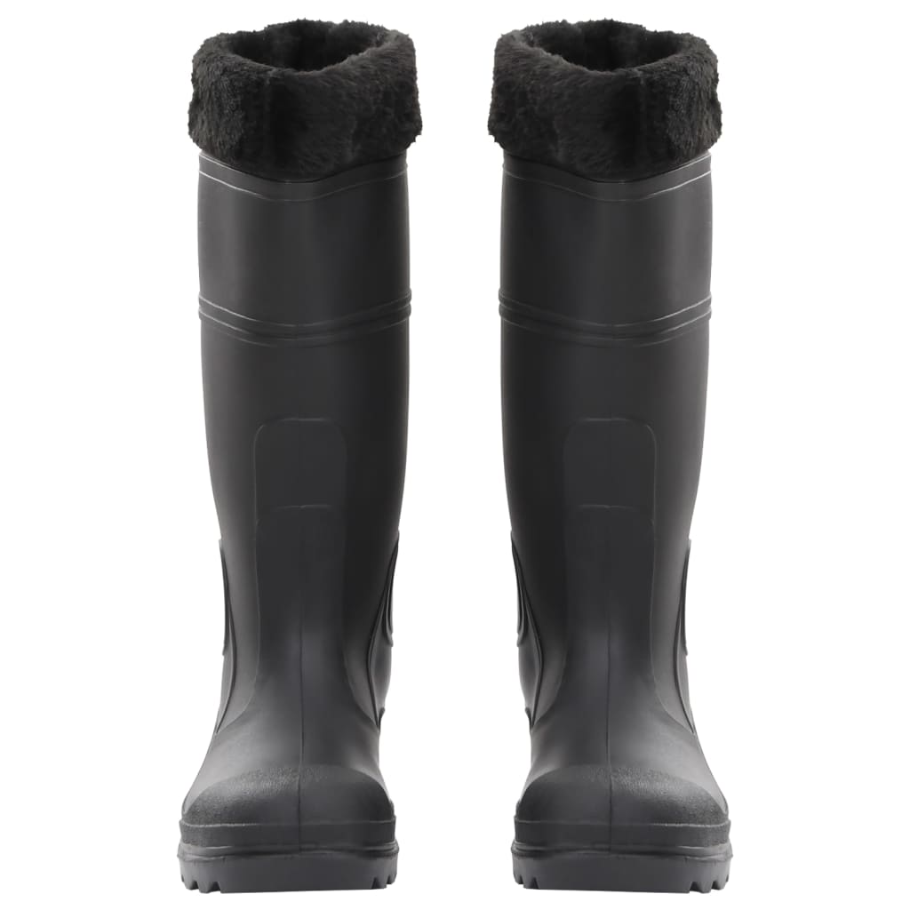 Vidaxl Rain Boots avec chaussettes amovibles Taille 38 PVC Black