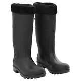 Vidaxl Regenstiefel mit abnehmbaren Socken Größe 39 PVC schwarz