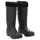 Bottes de pluie vidaxl avec chaussettes amovibles taille 39 PVC noir