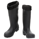 Bottes de pluie vidaxl avec chaussettes amovibles taille 39 PVC noir