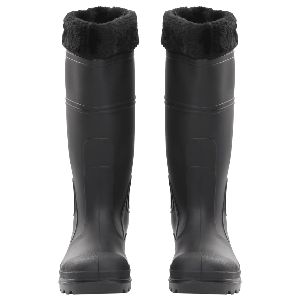 Bottes de pluie vidaxl avec chaussettes amovibles taille 39 PVC noir