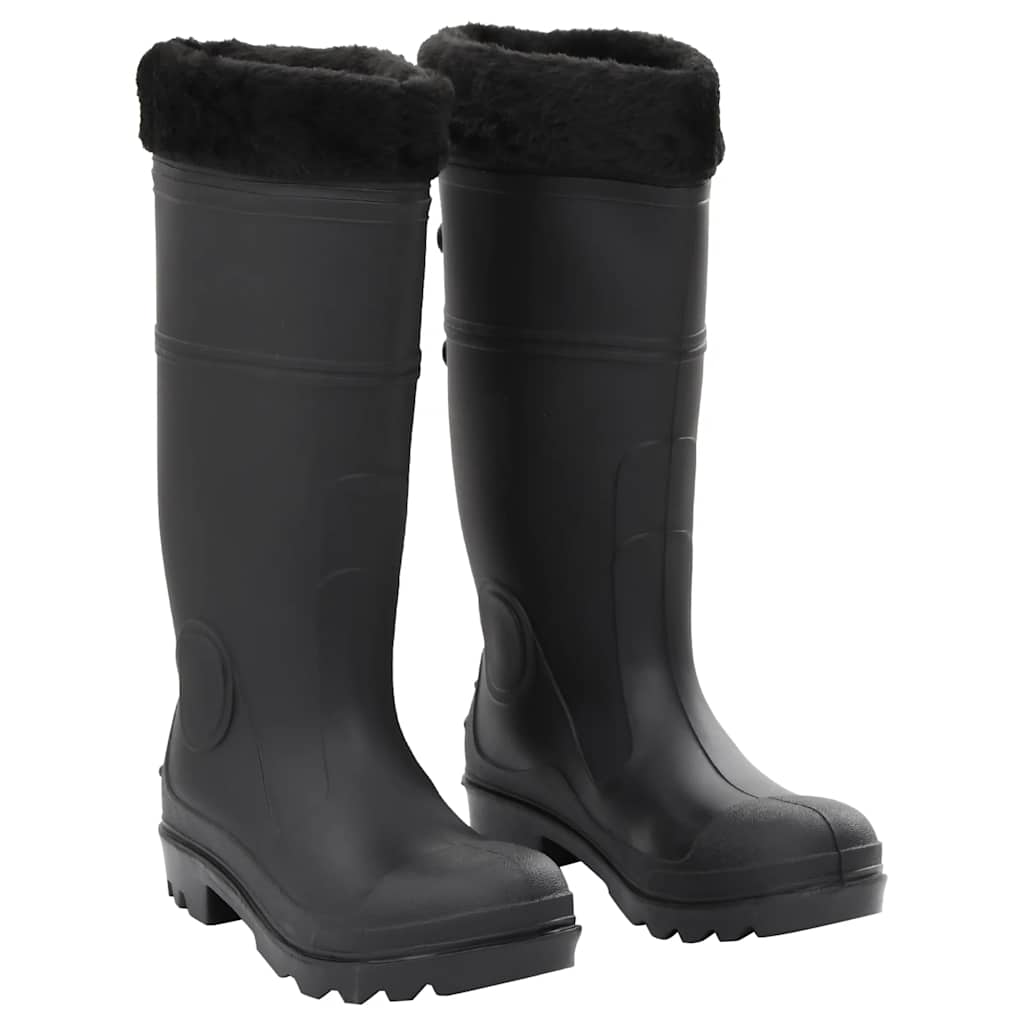 VidaXL Regenstiefel mit abnehmbaren Socken Größe 40 PVC schwarz