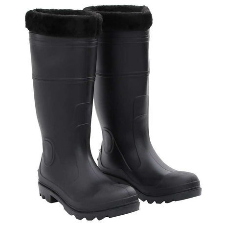 Vidaxl Regenstiefel mit abnehmbaren Socken Größe 41 PVC schwarz