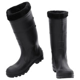 Vidaxl Rain Boots avec chaussettes amovibles Taille 41 PVC Black