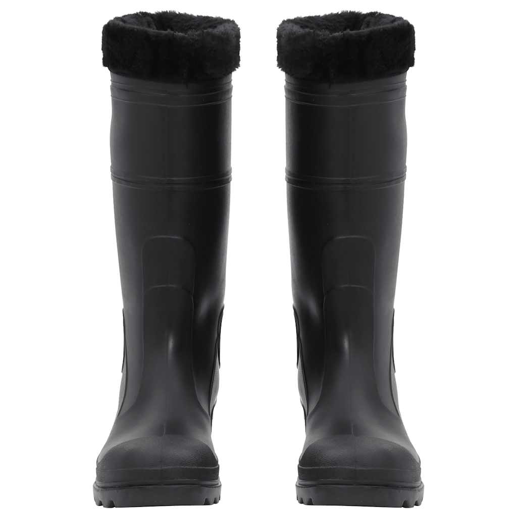Vidaxl Regenstiefel mit abnehmbaren Socken Größe 41 PVC schwarz