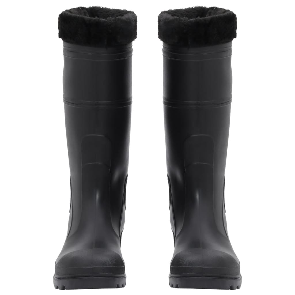 Vidaxl Rain boots with removable socks size 41 PVC Black