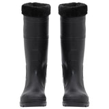 Botas de lluvia Vidaxl con calcetines extraíbles tamaño 41 PVC Negro