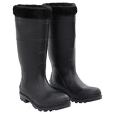 Botas de lluvia Vidaxl con calcetines extraíbles tamaño 42 PVC Negro