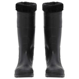 Vidaxl Regenstiefel mit abnehmbaren Socken Größe 42 PVC schwarz