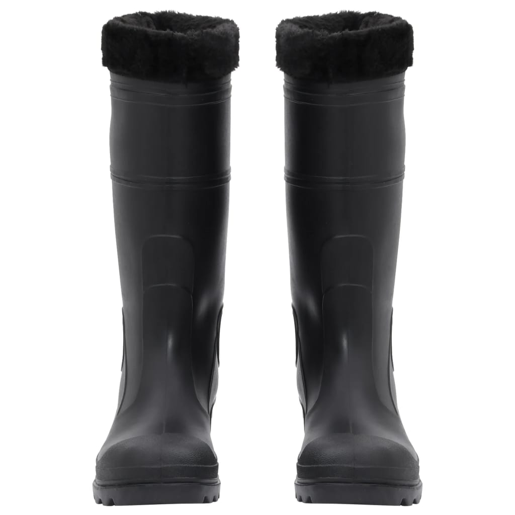 Botas de lluvia Vidaxl con calcetines extraíbles tamaño 42 PVC Negro