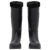 Botas de lluvia Vidaxl con calcetines extraíbles tamaño 42 PVC Negro