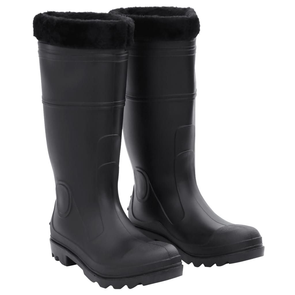 Vidaxl Rain Boots avec chaussettes amovibles Taille 43 PVC Black