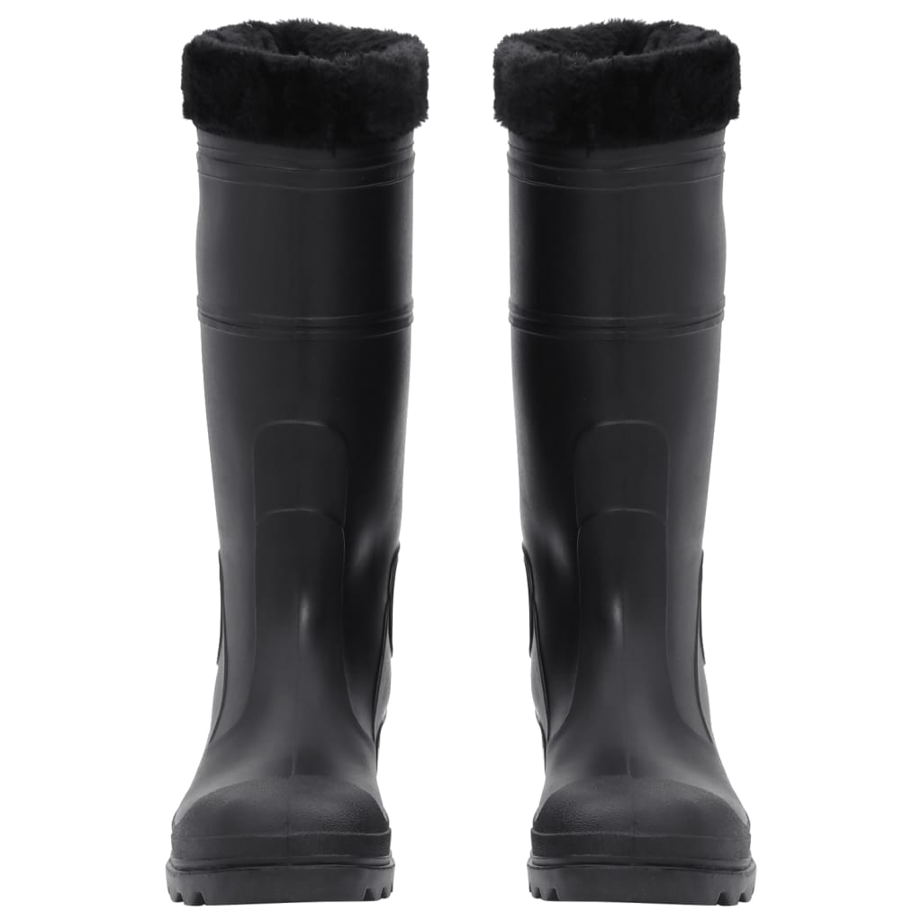 Vidaxl Rain Boots avec chaussettes amovibles Taille 43 PVC Black