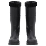 Vidaxl Rain Boots avec chaussettes amovibles Taille 43 PVC Black