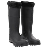 Vidaxl Rain Boots avec chaussettes amovibles Taille 44 PVC Black