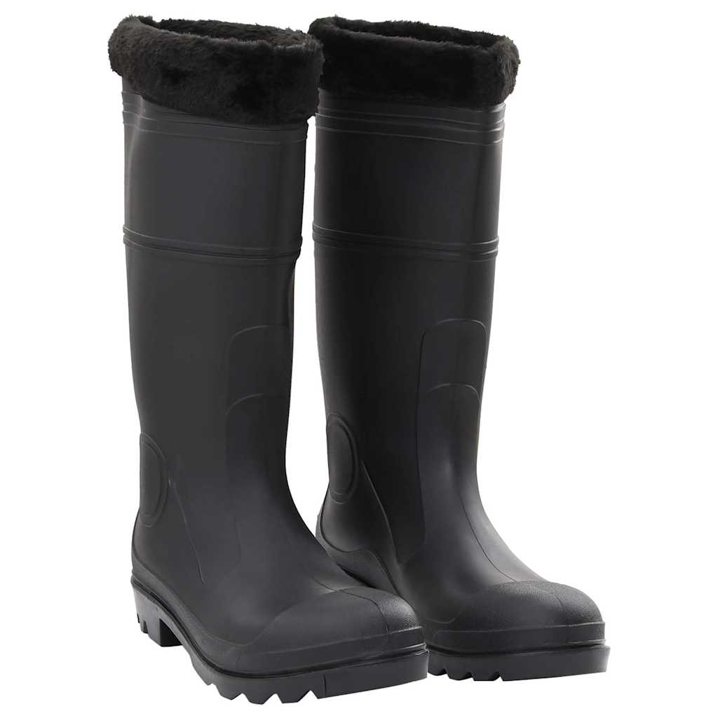Vidaxl Regenstiefel mit abnehmbaren Socken Größe 44 PVC schwarz