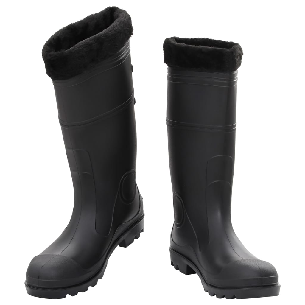 Vidaxl Rain Boots avec chaussettes amovibles Taille 44 PVC Black