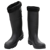 Botas de lluvia Vidaxl con calcetines extraíbles tamaño 44 PVC Negro