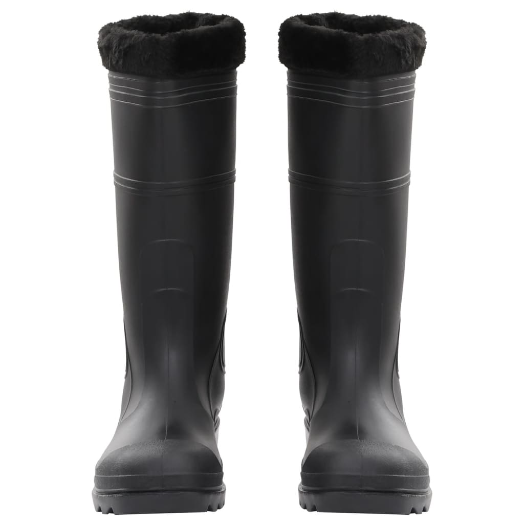 Vidaxl Rain Boots avec chaussettes amovibles Taille 44 PVC Black