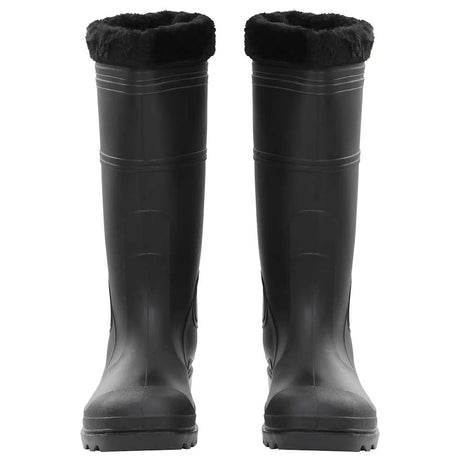 Vidaxl Regenstiefel mit abnehmbaren Socken Größe 44 PVC schwarz
