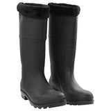 Vidaxl Regenstiefel mit abnehmbaren Socken Größe 45 PVC schwarz