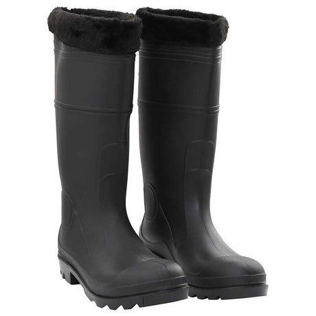 Vidaxl Regenstiefel mit abnehmbaren Socken Größe 45 PVC schwarz