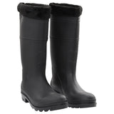 Botas de lluvia Vidaxl con calcetines extraíbles tamaño 45 PVC Negro