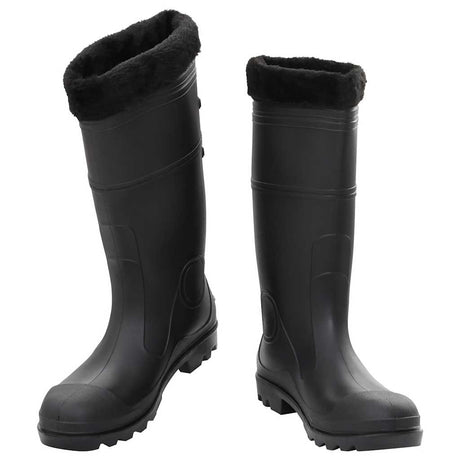 Vidaxl Regenstiefel mit abnehmbaren Socken Größe 45 PVC schwarz