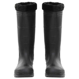 Vidaxl Regenstiefel mit abnehmbaren Socken Größe 45 PVC schwarz
