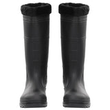 Vidaxl Rain Boots avec chaussettes amovibles Taille 45 PVC Black