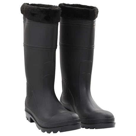 Vidaxl Regenstiefel mit abnehmbaren Socken Größe 46 PVC schwarz