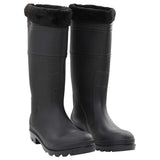 Vidaxl Regenstiefel mit abnehmbaren Socken Größe 46 PVC schwarz