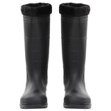 Vidaxl Rain Boots avec chaussettes amovibles Taille 46 PVC Black